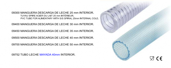 MANGUERA DESCARGA LECHE 35mm INTERIOR.