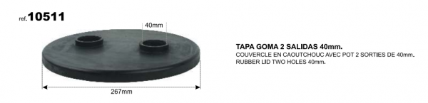 TAPA GOMA 2 SALIDAS 40mm
