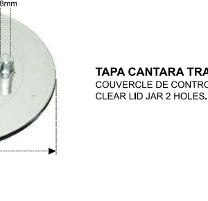 TAPA CANTARA TRANSPARENTE 2 SALIDAS CON ROSCA