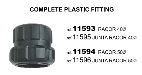 RACORD PLASTICO TUBO INOX 50mm