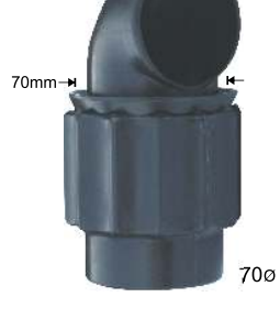 CODO UF. TUBO 70mm ENTRADA 70mm ADAPT. WESTFALIA