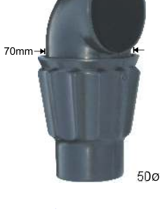 CODO UF. TUBO 50mm ENTRADA 70mm ADAPT. WESTFALIA