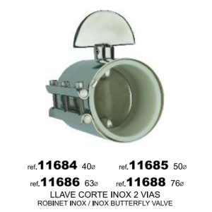 LLAVE CORTE INOX 2 VIAS 76mm