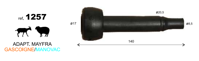 ADAPT. MAYFRA/GASCOIGNE/MANOVAC 17mm CAUCHO