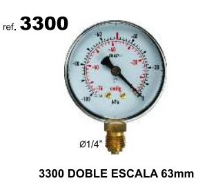VACUOMETRO DOBLE ESCALA 63mm