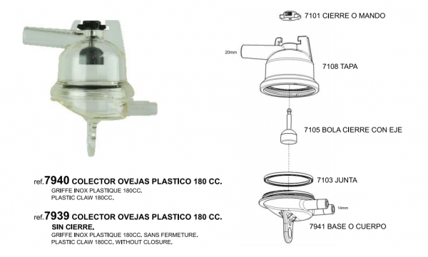 COLECTOR OVEJAS PLASTICO 180cc