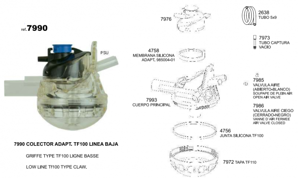 COLECTOR ADAPT. TF100 LINEA BAJA (PSU)