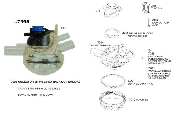 COLECTOR MF110 LINEA BAJA CON SALIDAS (PSU)